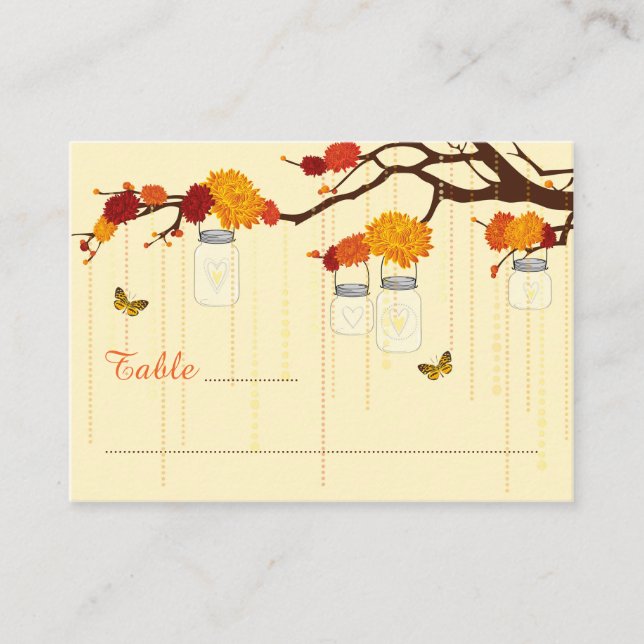 Automne Dahlia Branche Mariage moderne Cartes de P (Devant)