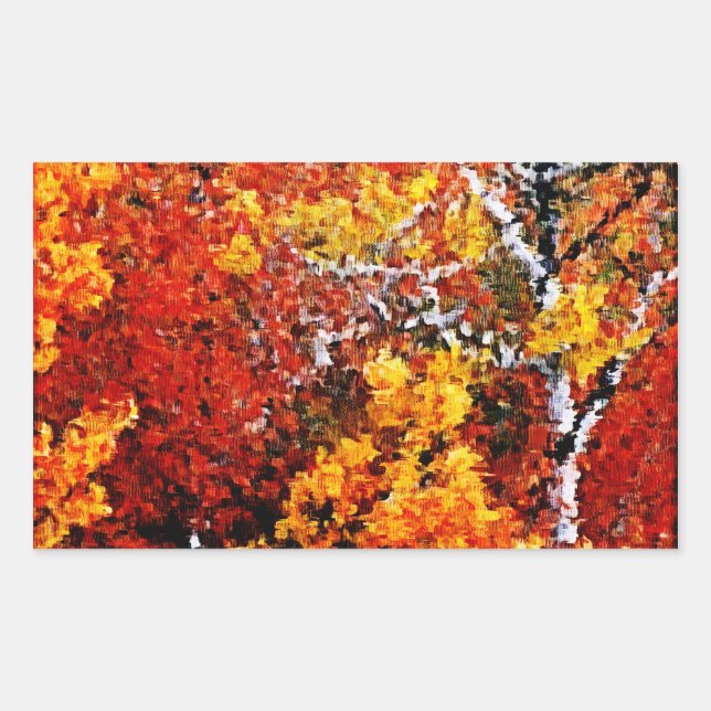 Automne dans la forêt - Peinture Art Stickers (Devant)