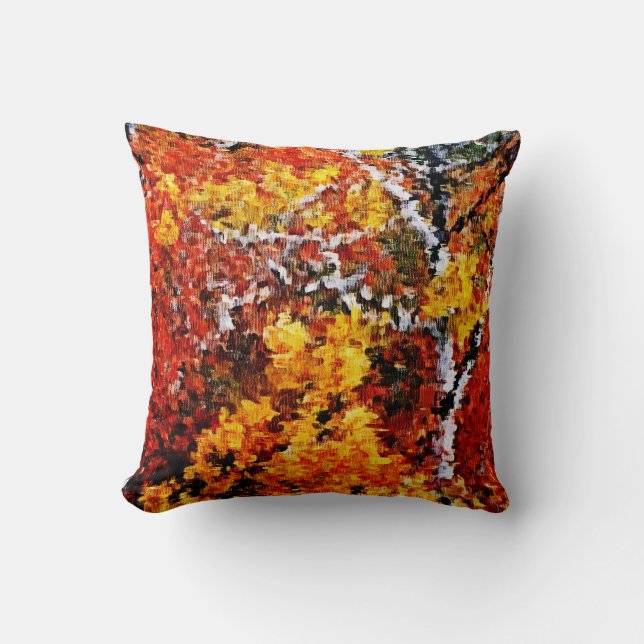 Automne dans la forêt - Peinture Coussin d'art (Recto)