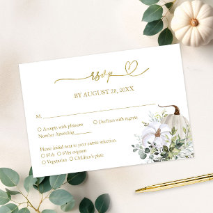 Automne dans Love Greenery Wedding Carte RSVP
