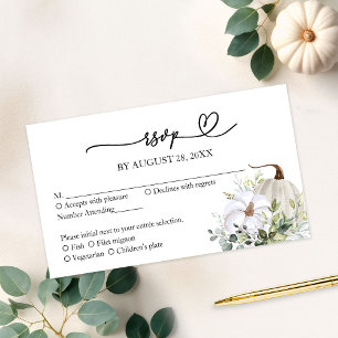 Automne dans Love Greenery Wedding Carte RSVP