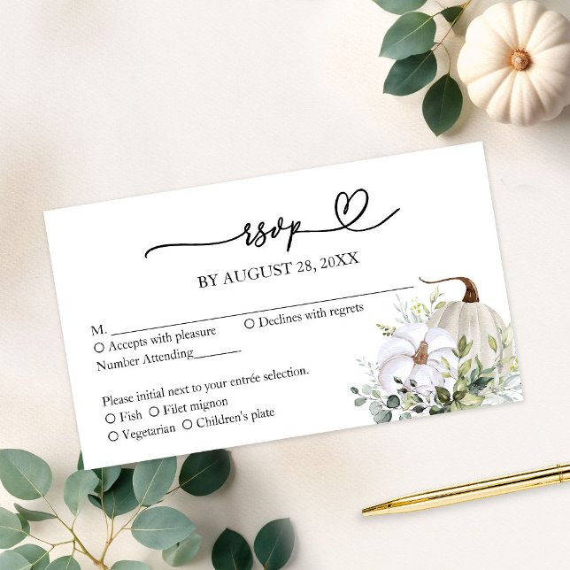 Automne dans Love Greenery Wedding Carte RSVP (Créateur téléchargé)