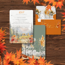 Automne dans Love Mountain Wedding Carte RSVP