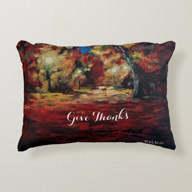 Automne Donner Merci Abstrait Art Accent Coussin (Devant)