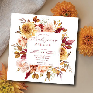 Automne Elégance Thanksgiving Invitation