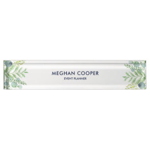 Automne Eucalyptus Berry Floral Bureau Nom Plaque