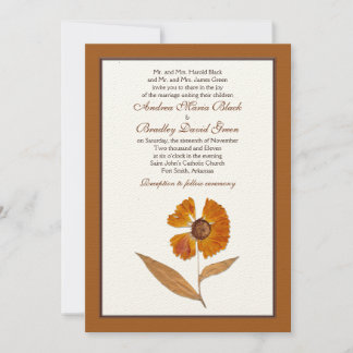 Automne Faire-part de mariage à fleurs séchées