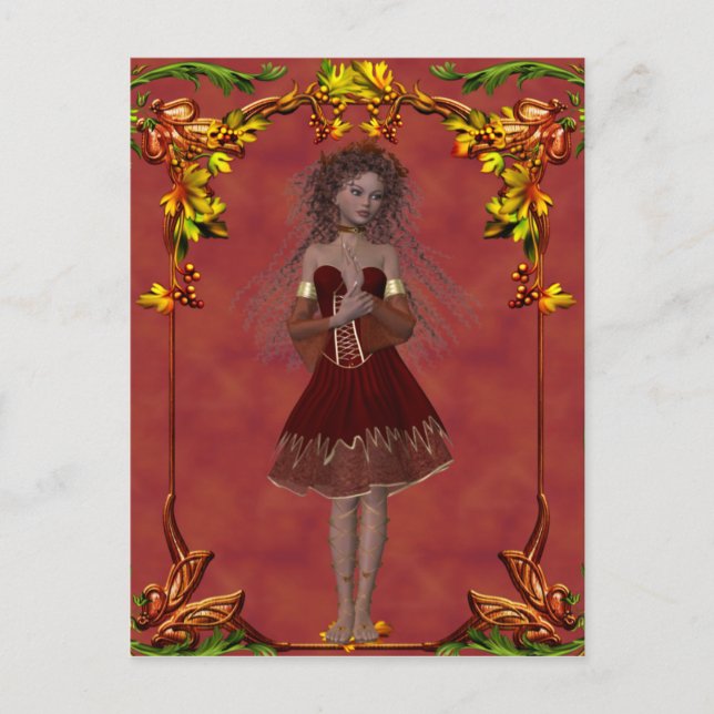 Automne Fairy Design 2 - Carte postale Imaginaire (Devant)