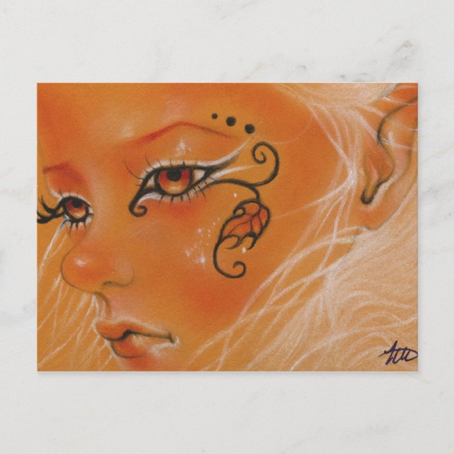Automne Fairy doll face Carte postale (Devant)