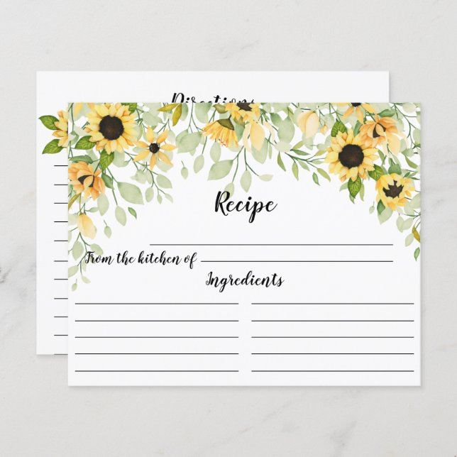 Automne Fête des mariées de tournesol jaune Recett (Devant / Derrière)