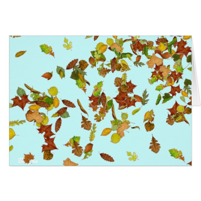 AUTOMNE / FEUILLES D'AUTOMNE, Bleu Turquoise (Devant horizontal)