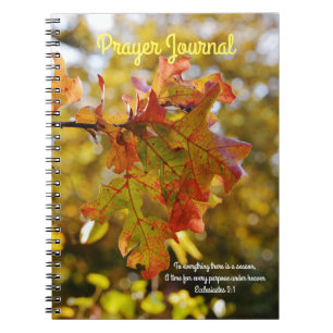 Automne Feuilles de la prière Carnet du journal de