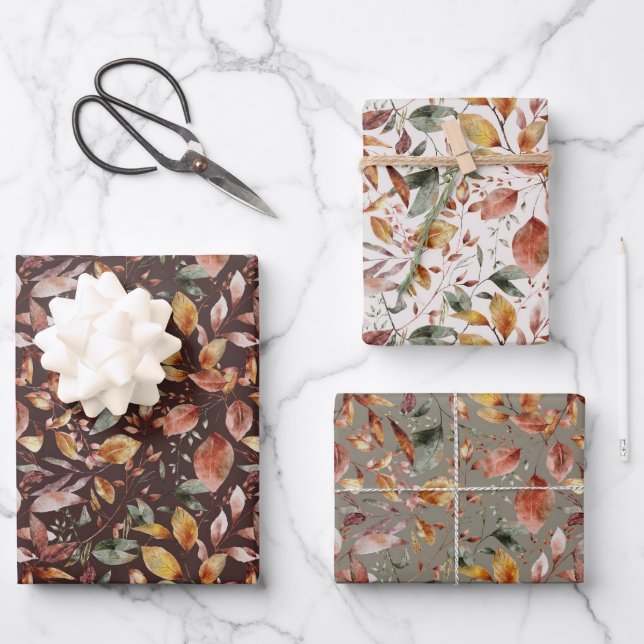 Automne Feuilles de papier d'emballage Feuilles d' (Recto)