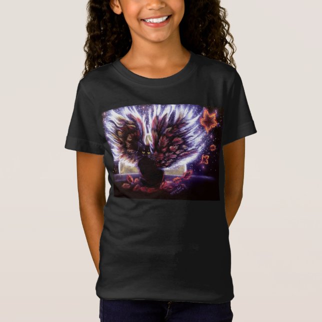 Automne Feuilles Fairy Chat T-shirt (Devant)