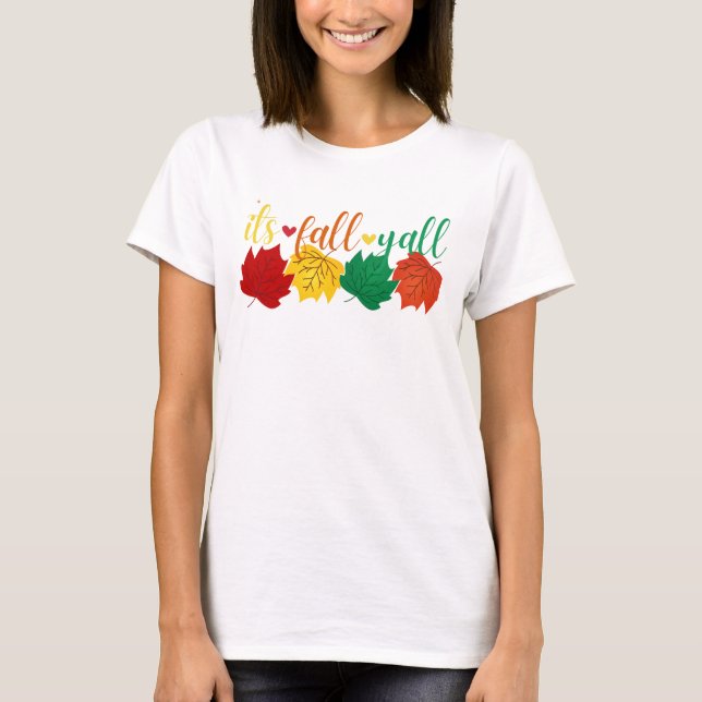 Automne Feuilles Graphique : T-shirt Automne (Devant)