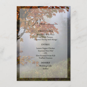 Automne Feuilles Rustique Mariage Menu