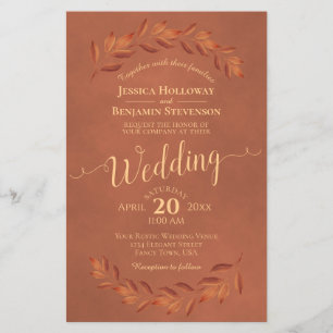 Automne Feuilles Terracotta BUDGET Faire-part de m