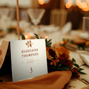 Automne Feuilles Terracotta Chic Mariage Carte Pla