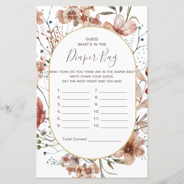 Automne Fleur sauvage Devinez ce qu'il y a dans le (Devant)