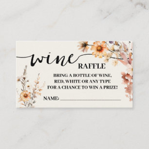 Automne Fleur sauvage Raffle Vin Ticket Carte Douc