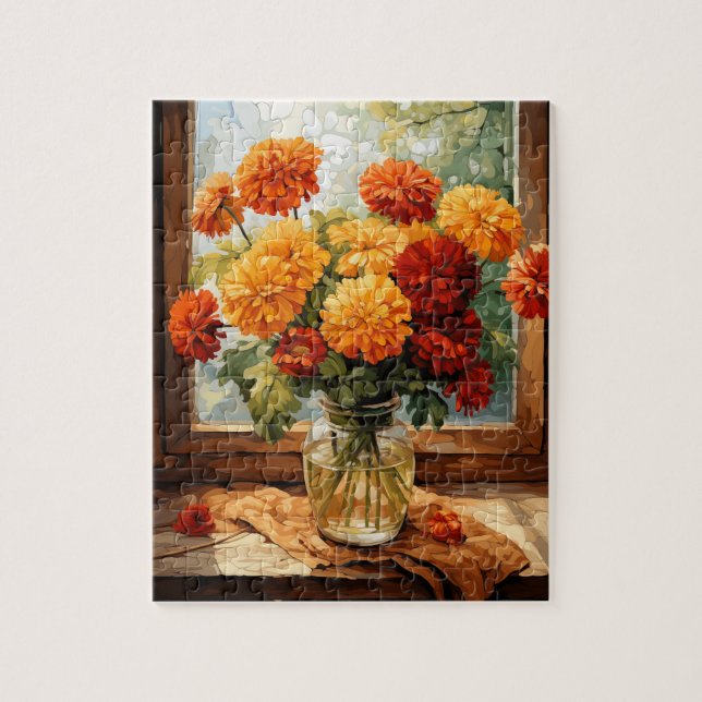 Automne Fleurs Marigold Puzzle 110 Pcs. 20,5 cm x  (Vertical)