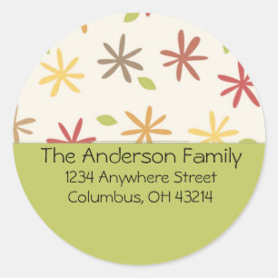 Automne Floral Abstrait D1 - Étiquettes d'adresse 