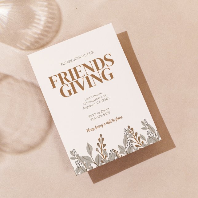 Automne Floral Boho Friendsgiving Invitation (Créateur téléchargé)