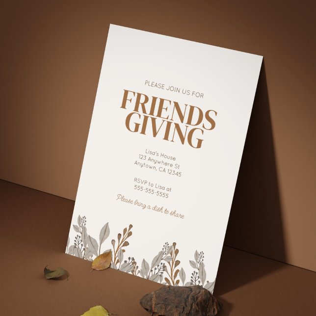 Automne Floral Boho Friendsgiving Invitation (Créateur téléchargé)