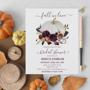 Automne Floral Citrouille Boho Fête des mariées Bu