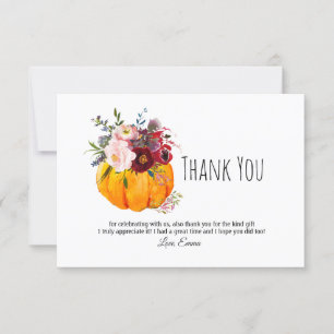 automne, floral, citrouille merci