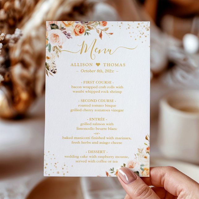 Automne Floral Feuille Boho Chic Dîner Mariage Men (Créateur téléchargé)
