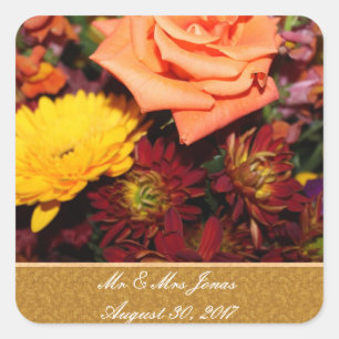 Automne Floral Mariage Stickers Modèle