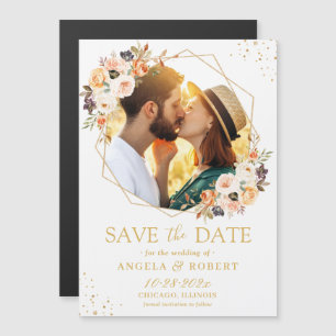 Automne Floral Photo géométrique Enregistrer l'aim