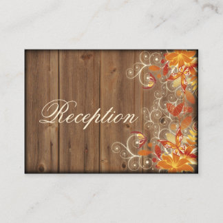 Automne Floral Rustique Cartes de Réception Mariag
