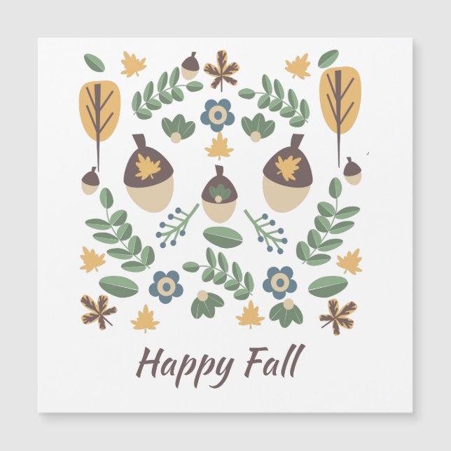 Automne Floral verdure Feuille Acorn Motif (Devant)