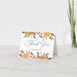 Automne Florals Mums Remerciements Carte Note