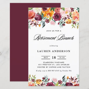 Automne Floroms Garland Retraite Brunch Invitation