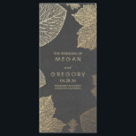 Automne Gold et Chalkboard Feuilles programmes de<br><div class="desc">romantique et élégante chute d'or feuilles chalkboard programmes de mariage</div>