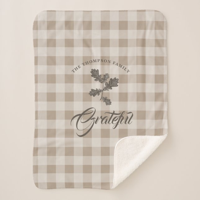 Automne Gratitude Folio Taupe Plaid (Devant)