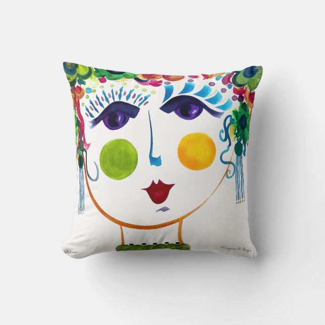 Automne - Gypsy Garden Girl Coussin de coton (Recto)