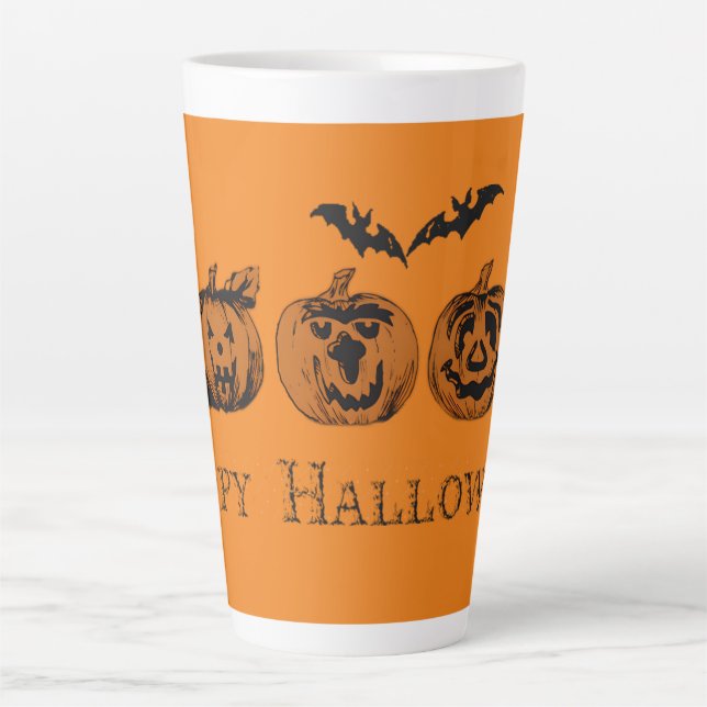Automne/Halloween/citrouille Latte Mug (Devant)