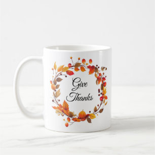 Automne Harvest Feuilles Donner Merci tasse de caf