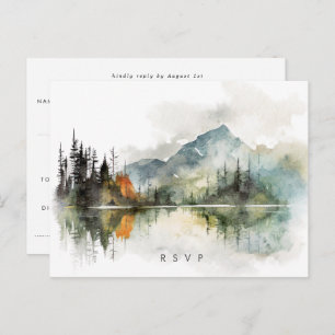 automne hiver rustique forêt mariage rsvp carte po