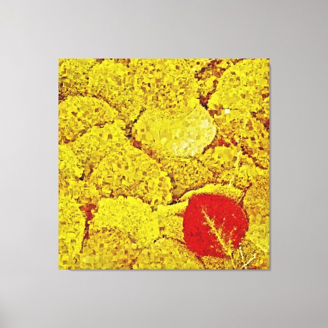 Automne Jaune #2 - Peinture Art Toile Enveloppé (Recto)