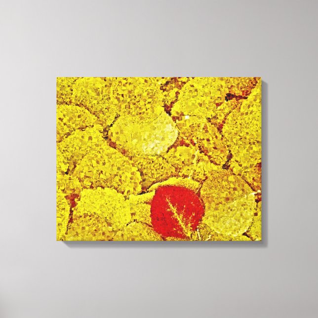 Automne Jaune - Peinture Art Toile Enveloppé (Recto)