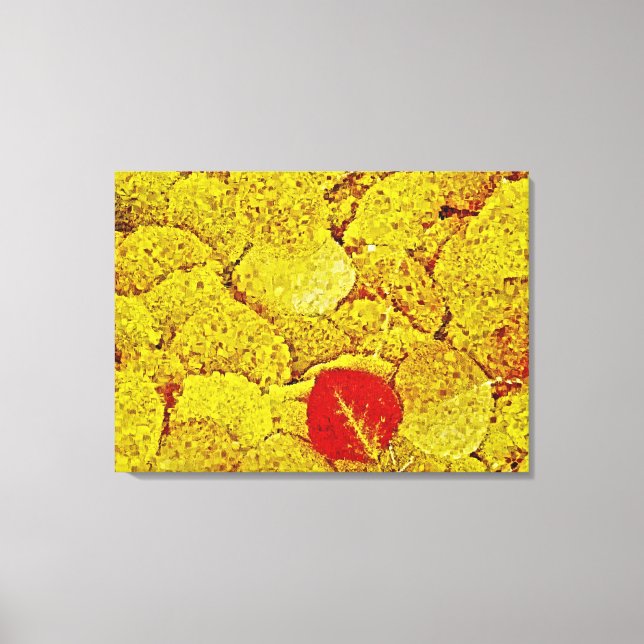 Automne Jaune - Peinture Art Toile Enveloppé (Recto)