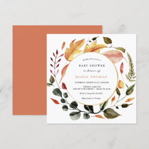 Automne laisse Baby shower Invitation