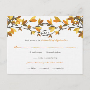 Automne L'automne noué Amour Arbres Mariage Carte 