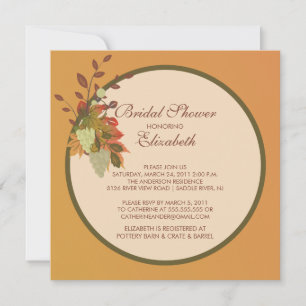 Automne Leaves Nuptiale Douche Invitation Automne