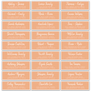 Automne Love Script Orange Étiquettes de adresse i